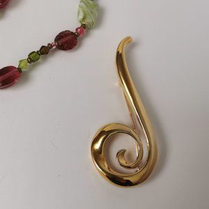 Vintage Classic Gold Tone Swirl Brooch
